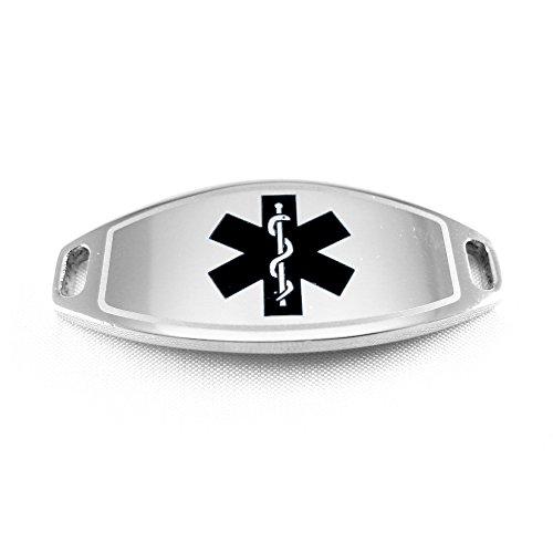My Identity Doctor My Identity Doctor - Custom Engraved Medical ID Tag 316L Steel Medium - Black