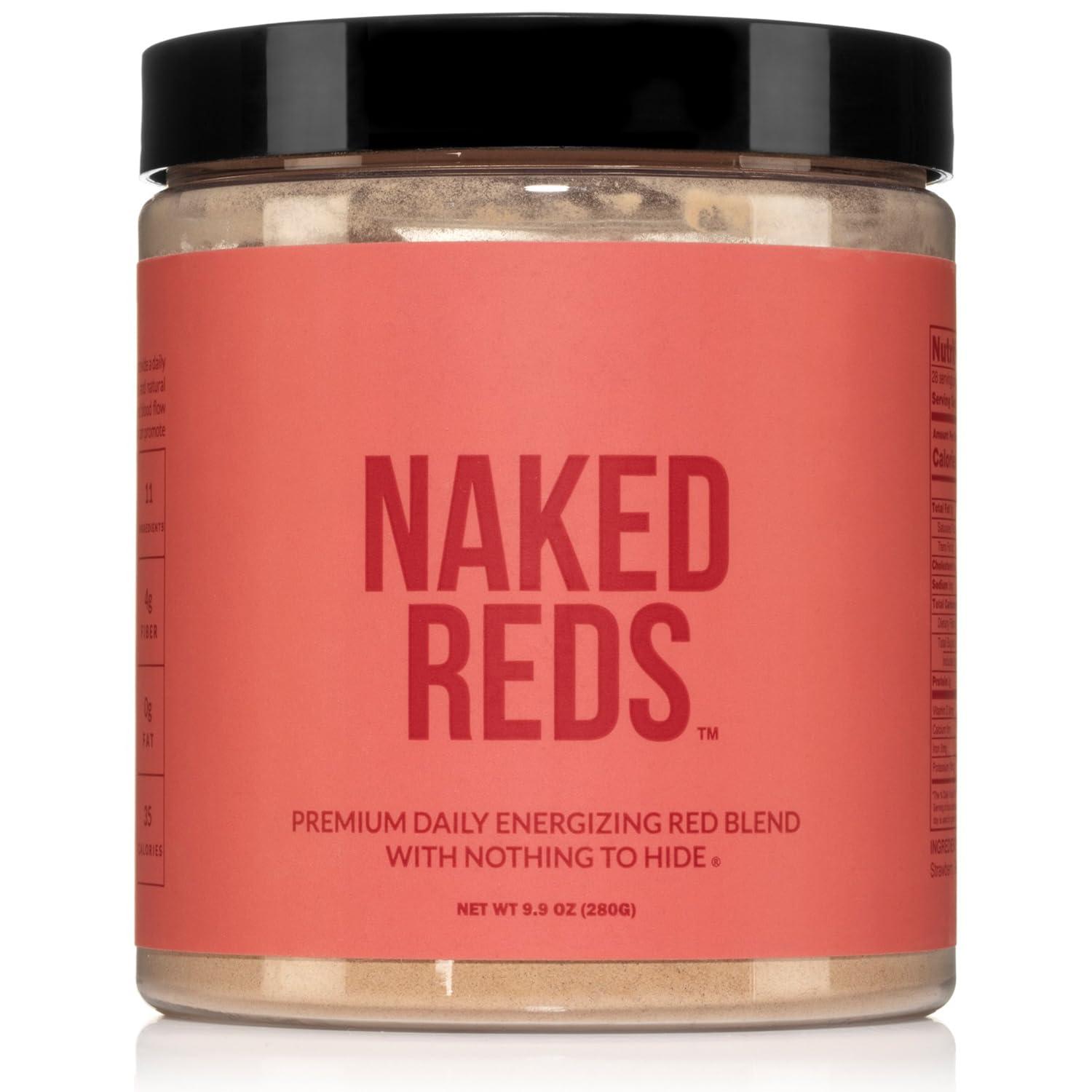 Naked Nutrition Naked Reds Superfood Powder - Healthy, Energizing Polyphenol Fruit Powder Mix, No Fillers, Nothing Artificial, Vegan, Non-GMO, Gluten Free - 28 Servings