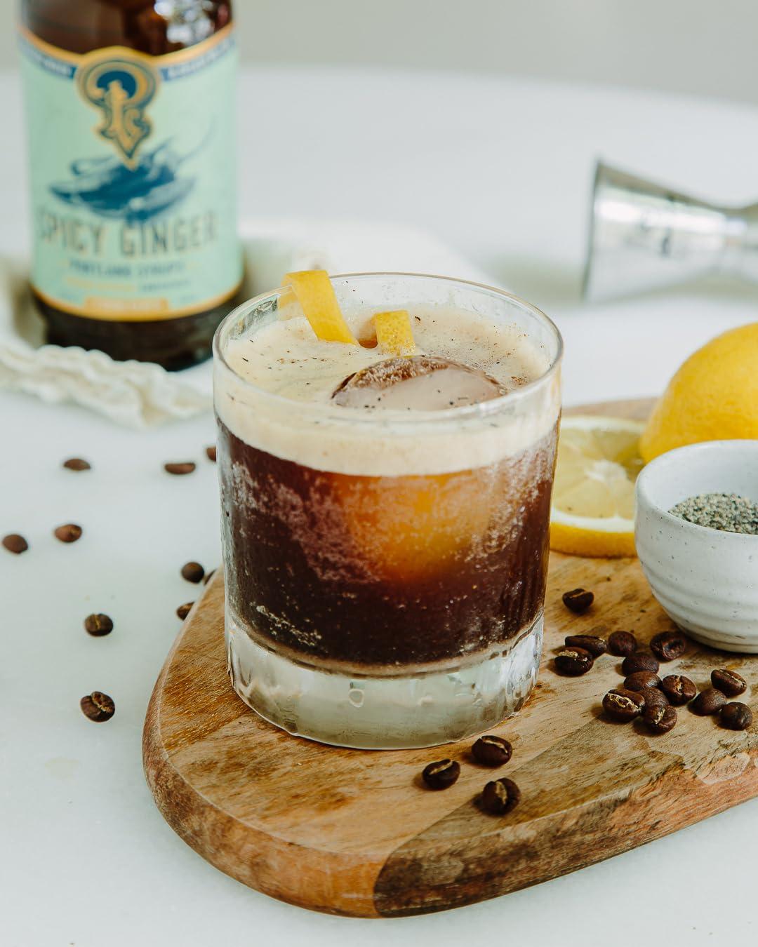 P Portland Syrups Portland Syrups Spicy Ginger Syrup - Extra Spicy Heat and Fresh Ginger Flavor - Premium Beverage Concentrate for Cocktails, Mocktails, Tea, and More - 12 oz with 24 Servings (Pack of 2)