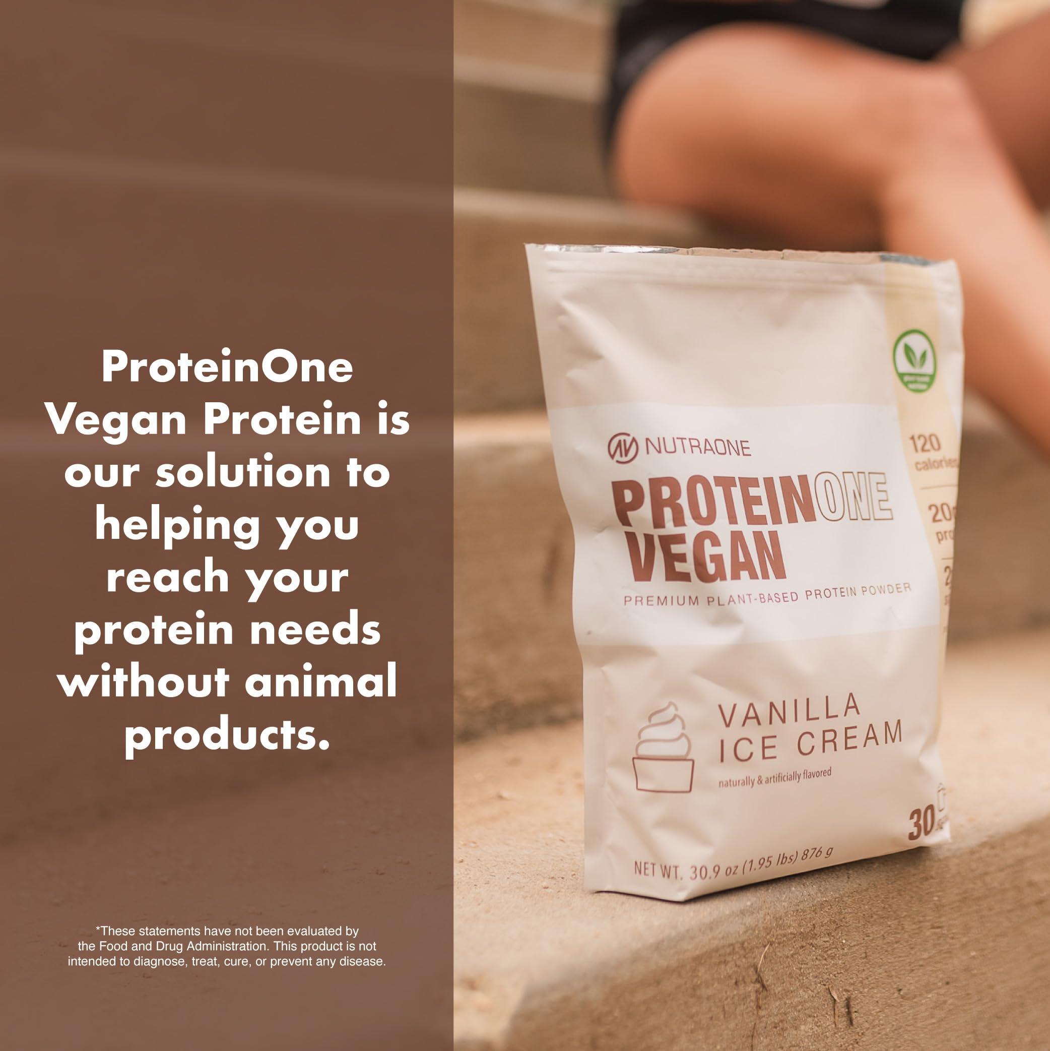 NutraOne NutraOne ProteinOne Vegan Plant-Based Protein Powder Vegan Protein Powder, Dairy-Free, Pea and Rice Protein Powder (30 Servings - Cookie Butter)