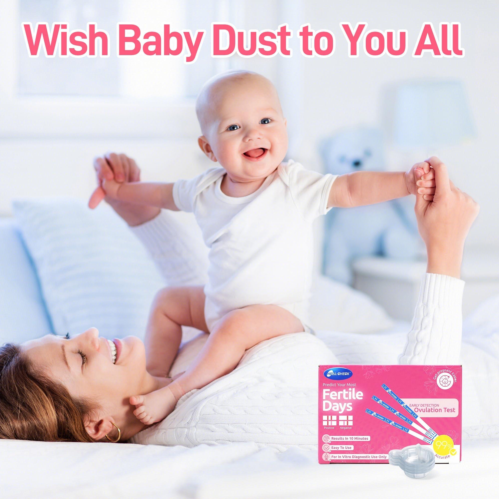 HEAL-CHECK Ovulation Tests, Bulk Ovulation Test Strips for Women, HEAL-CHECK Ovulation Predictor Kit, Accurate Fertility Tests for Home, Individually Wrapped 5mm LH Strips with Cups, FSA HSA Eligible, 40 Count