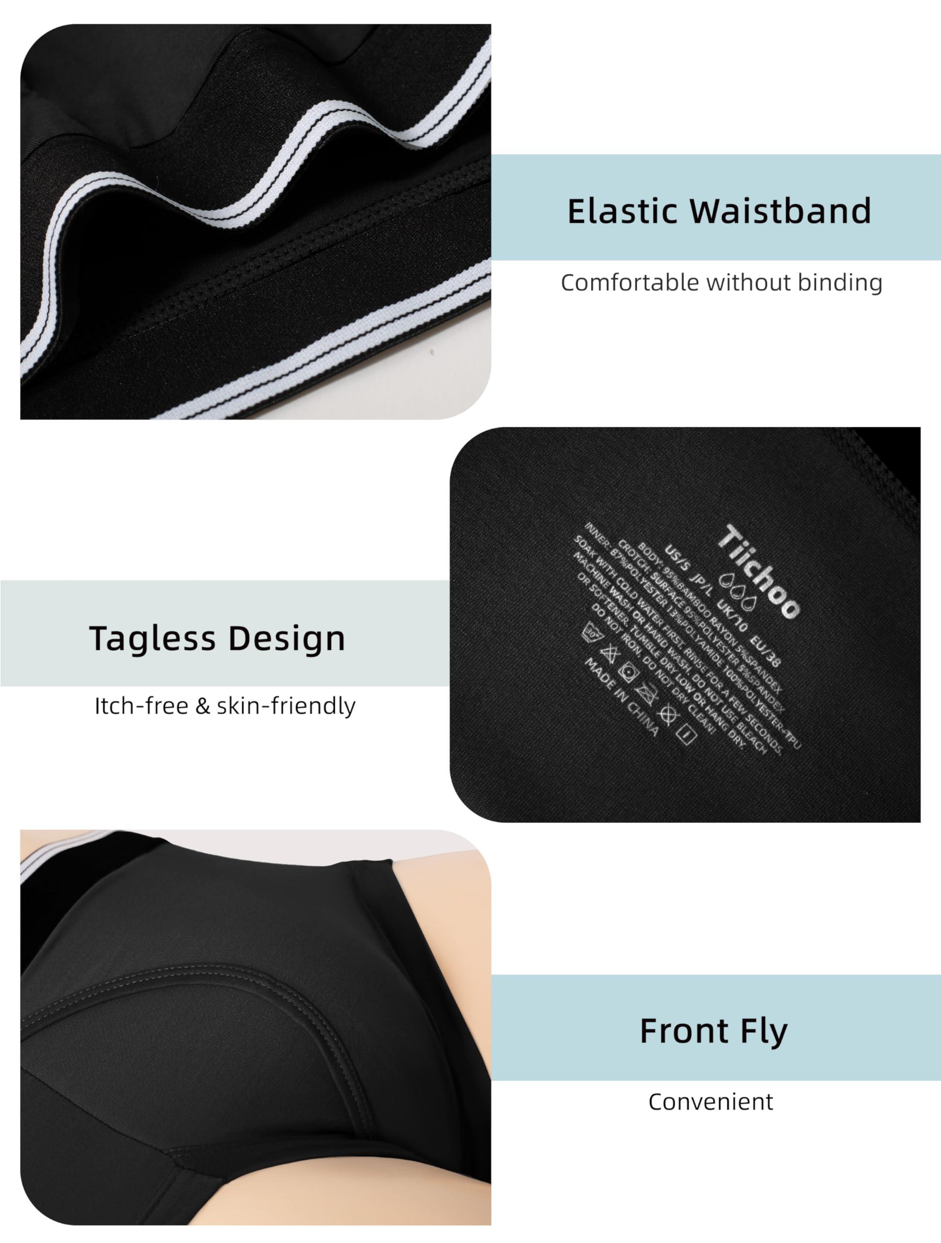 TIICHOO TIICHOO Washable Incontinence Underwear for Men Soft Male Protective Leak Proof Briefs with 50 ml Absorbency 5 Pack(XX-Large, 5 Black)