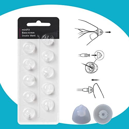KH HAIKE Hearing Aid Domes for Oticon Replacements, Oticon Minifit Double Vent Bass Domes (10 mm/2 Packs, Universal Domes for Oticon Hearing Aid Supplies.