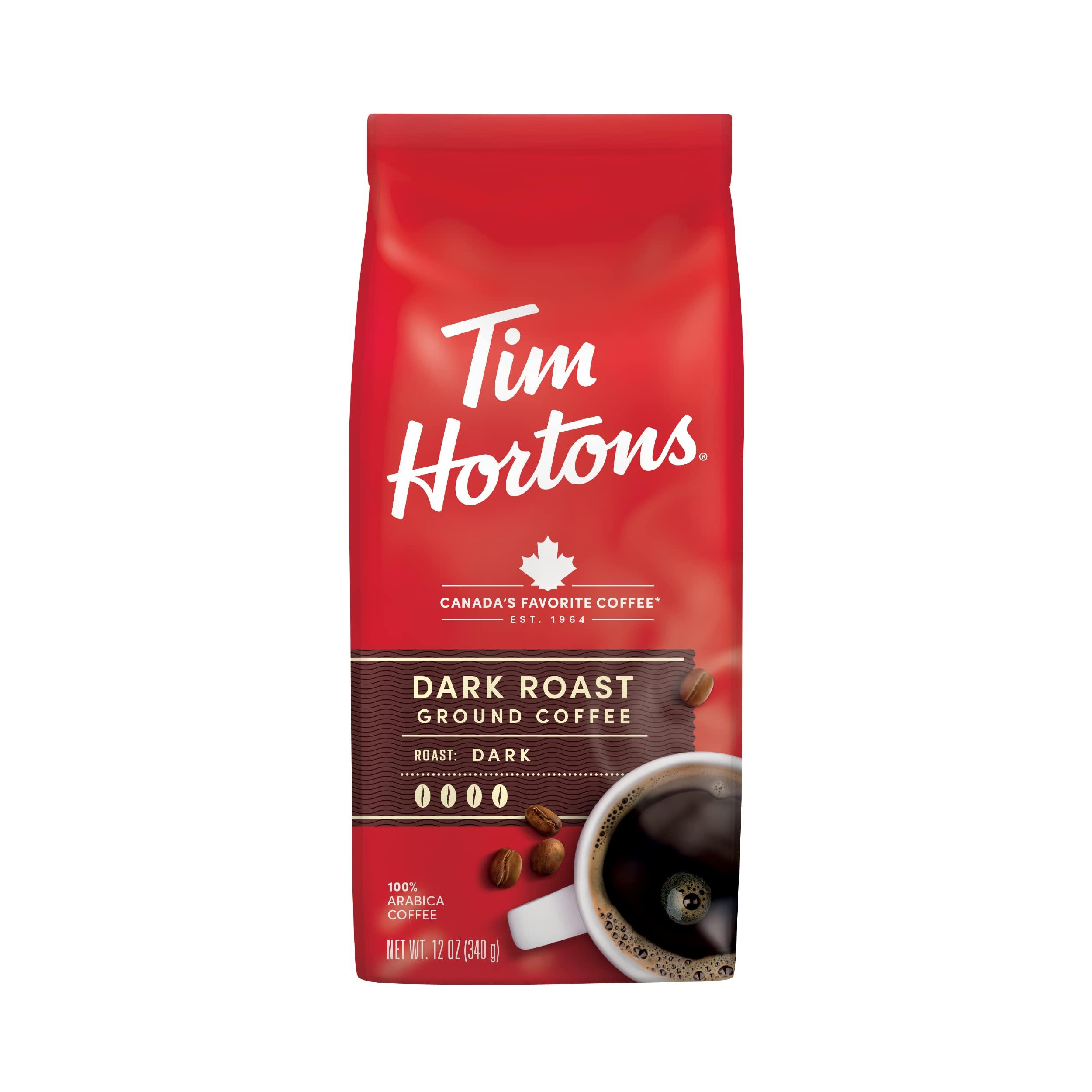 Tim Hortons Tim Horton\'s 100% Arabica Dark Roast, Ground Coffee, 12 Ounce