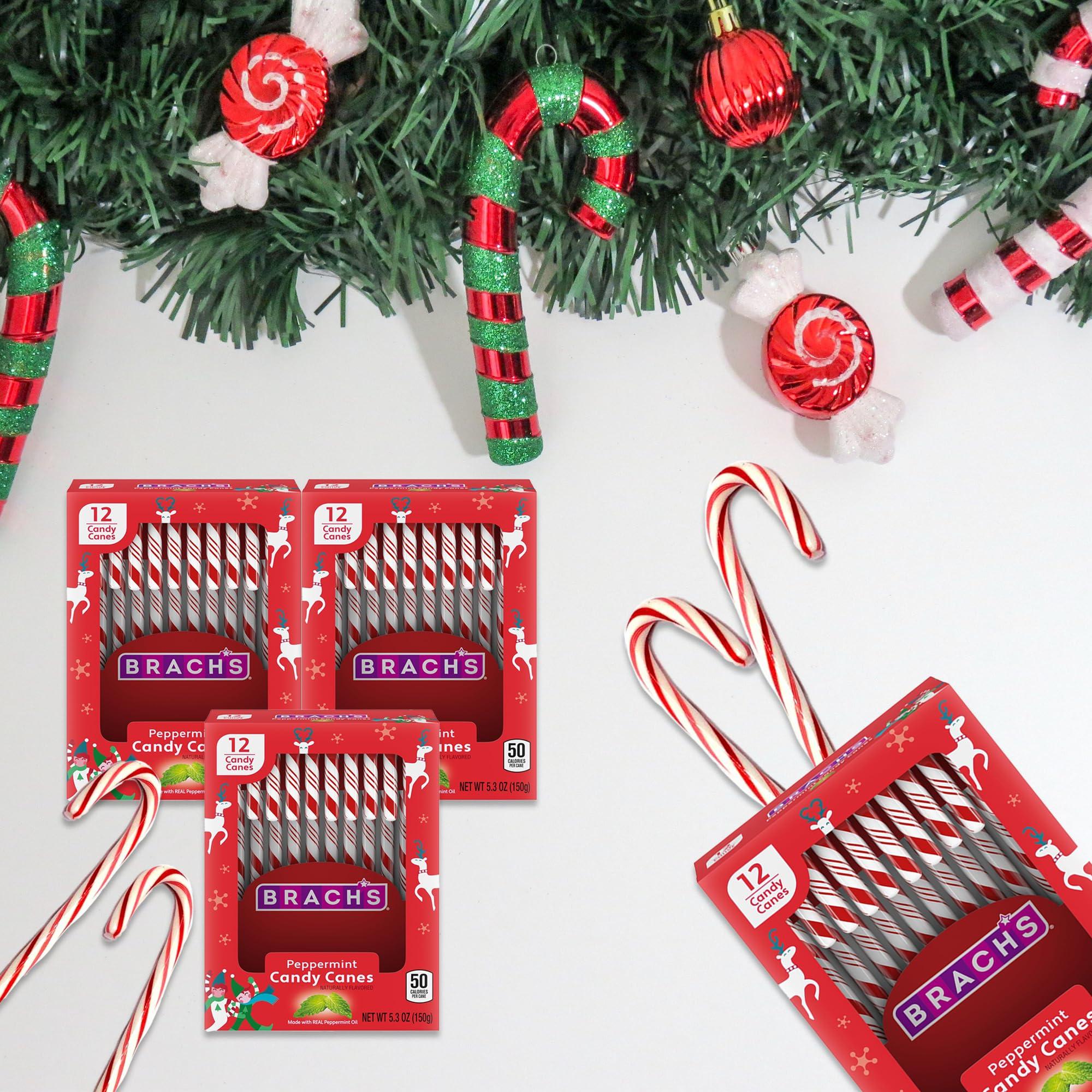 Snackivore Snackivore Brachs Peppermint Candy Canes Bulk 48 Pack of Candy Canes Individually Wrapped, Candy Cane, Christmas Candy Canes, Candycane, Holiday Candy Bulk (Set of 4 x 12 packs)