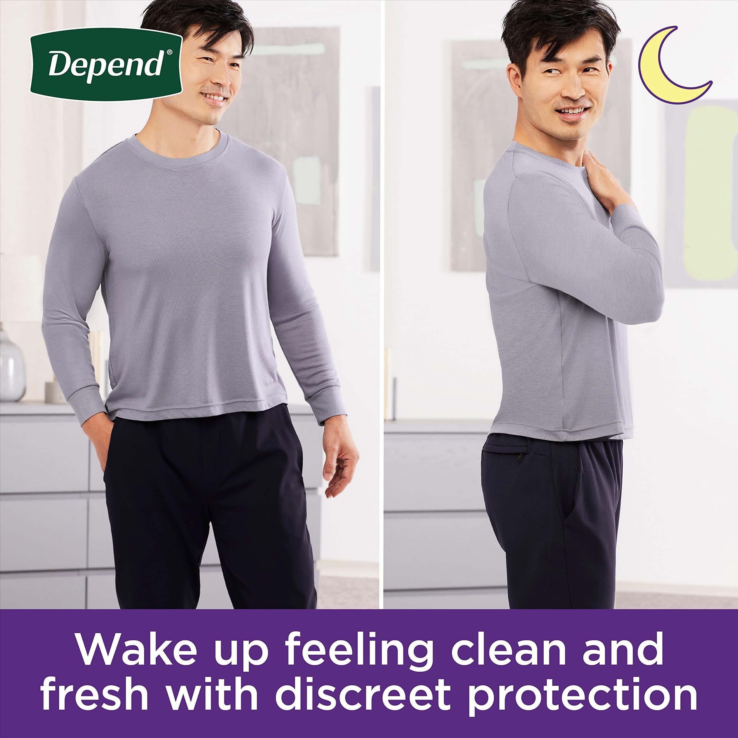 Depend Depend Night Defense Adult Incontinence Underwear for Men, Disposable, Overnight, Small/Medium, Grey, 26 Count, Packaging May Vary