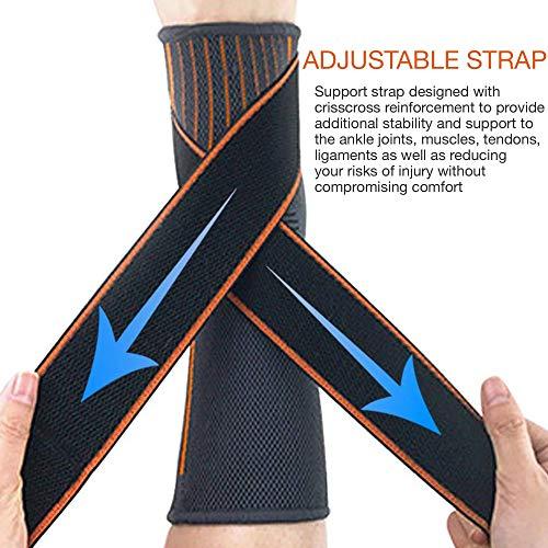 Runee Runee Ankle Brace Compression Support Sleeve With Adjustable Strap For Sprain, Plantar Fasciitis, Sports Protection, Injury Recovery, Achilles Tendon, Heel Spurs, And Pain Relief (Medium)