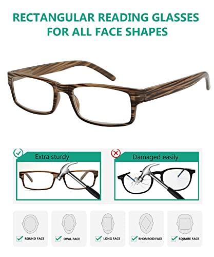 Eyekepper Eyekepper Spring Hinge Striped Reading Glasses (3 Pairs) Men Includes Sunshine Readers +2.5