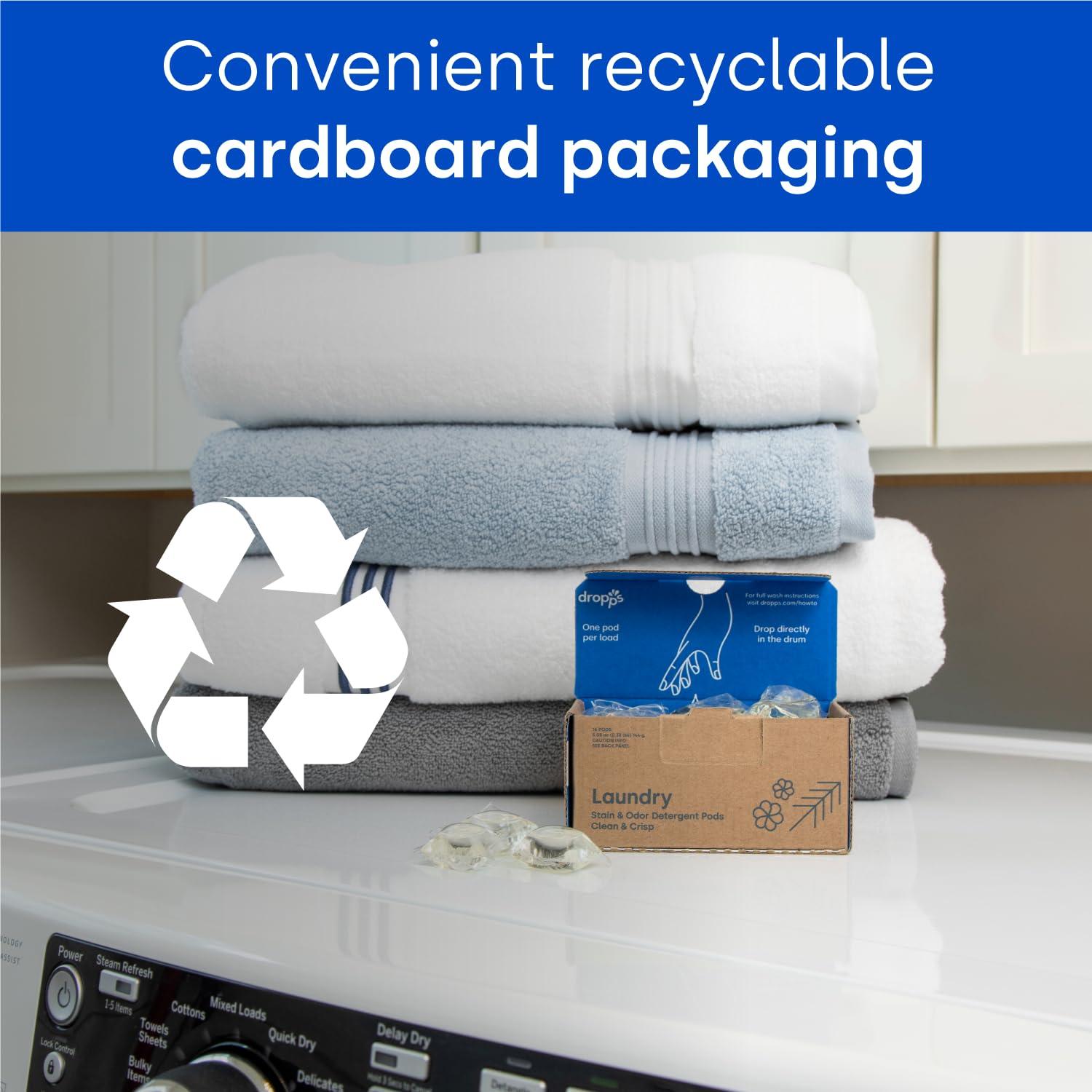 dropps Dropps Odor & Stain Biobased Power Laundry Detergent Pods, Orange Blossom (140 Count) - HE Compatible Laundry Pods for Fresh Clothes - Laundry Soap Supplies & Recyclable Paperboard Packaging