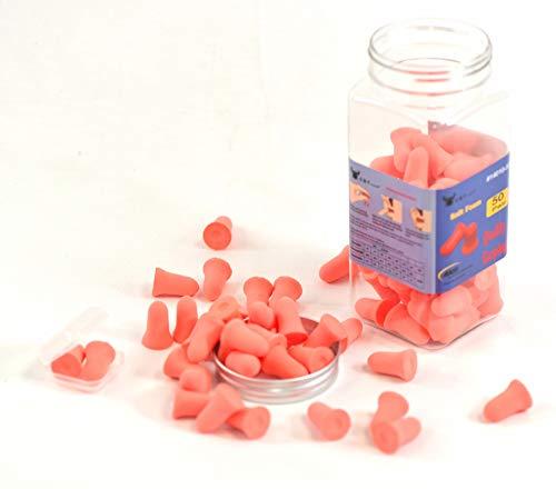 G & F Products Foam Ear Plugs for Sleeping Noise Cancelling 32db Sound Blocking Bell-Shaped- 50 Pairs Noise Reduction for Peace & Quiet - Perfect for Travel & Study, Sleep - Carrying Case Included (14010-50)