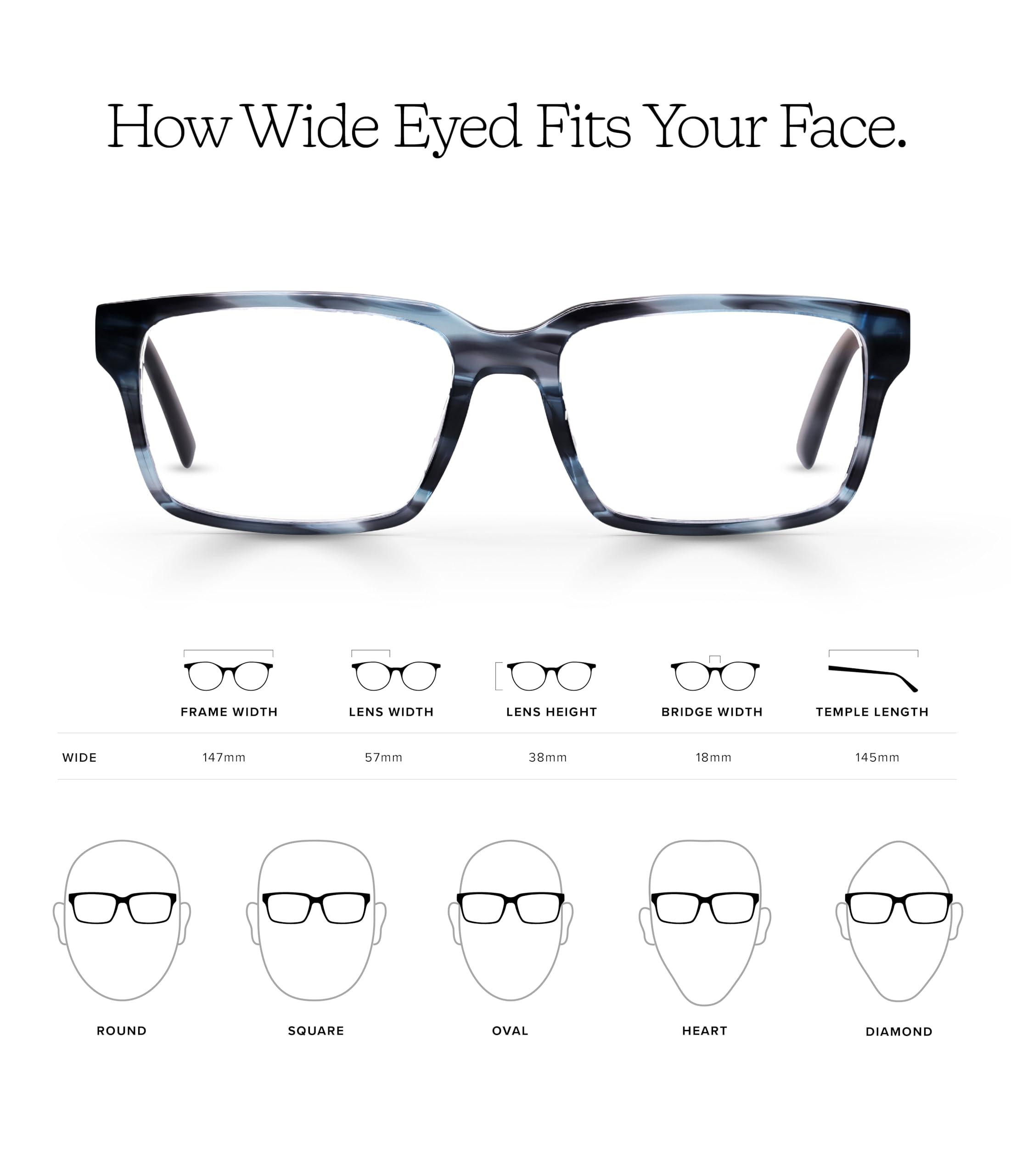 eyebobs eyebobs Wide Eyed | Premium Reading Glasses for Men and Women | Rectangle Frame for Wide Faces | Brown Stripe, 0.00