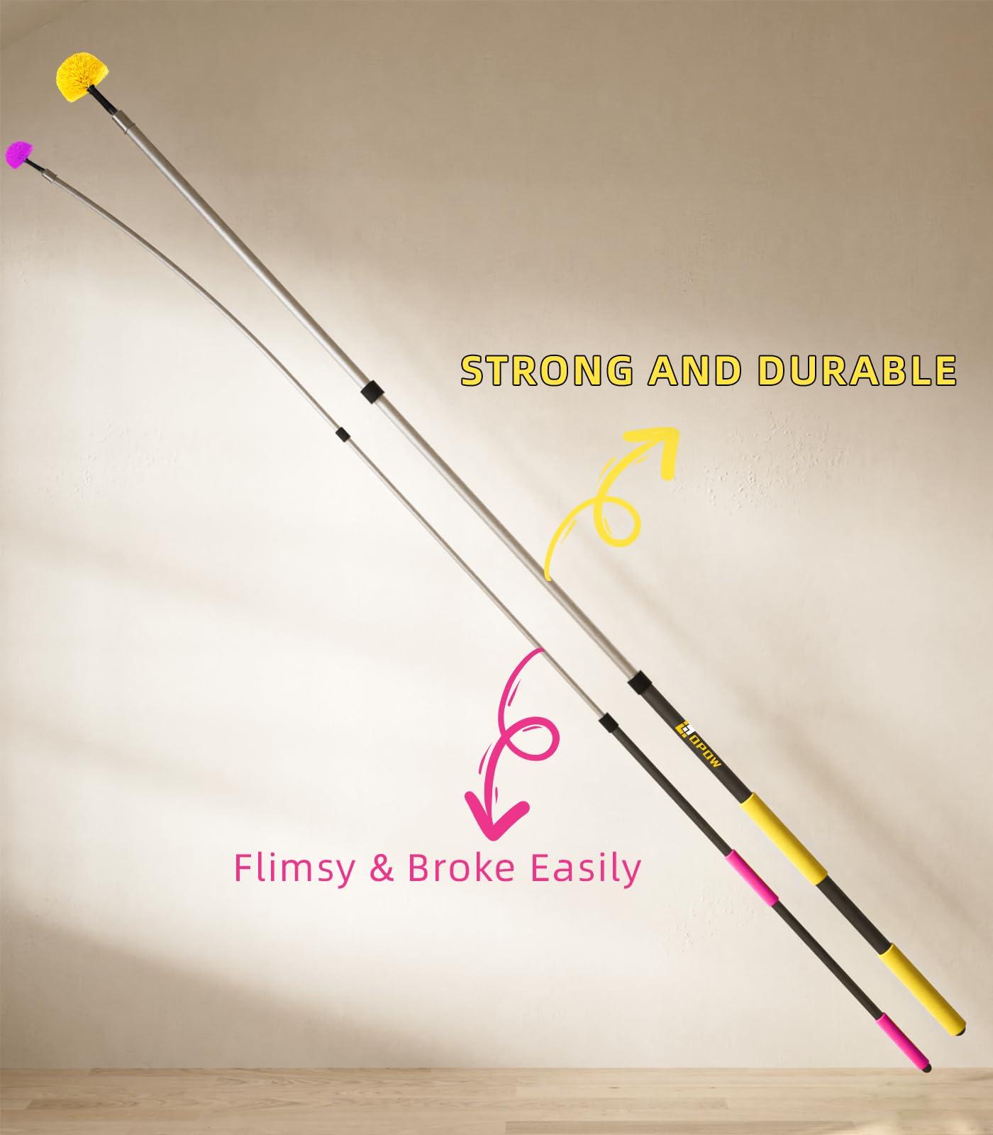 Opow 30 Foot High Ceiling Duster Kits with 7-24ft Heavy Duty Extension Pole, High Reach Duster for Cleaning,Microfiber Feather Duster,Cobweb Duster,Ceiling Fan Duster,Window Squeegee & Cleaner