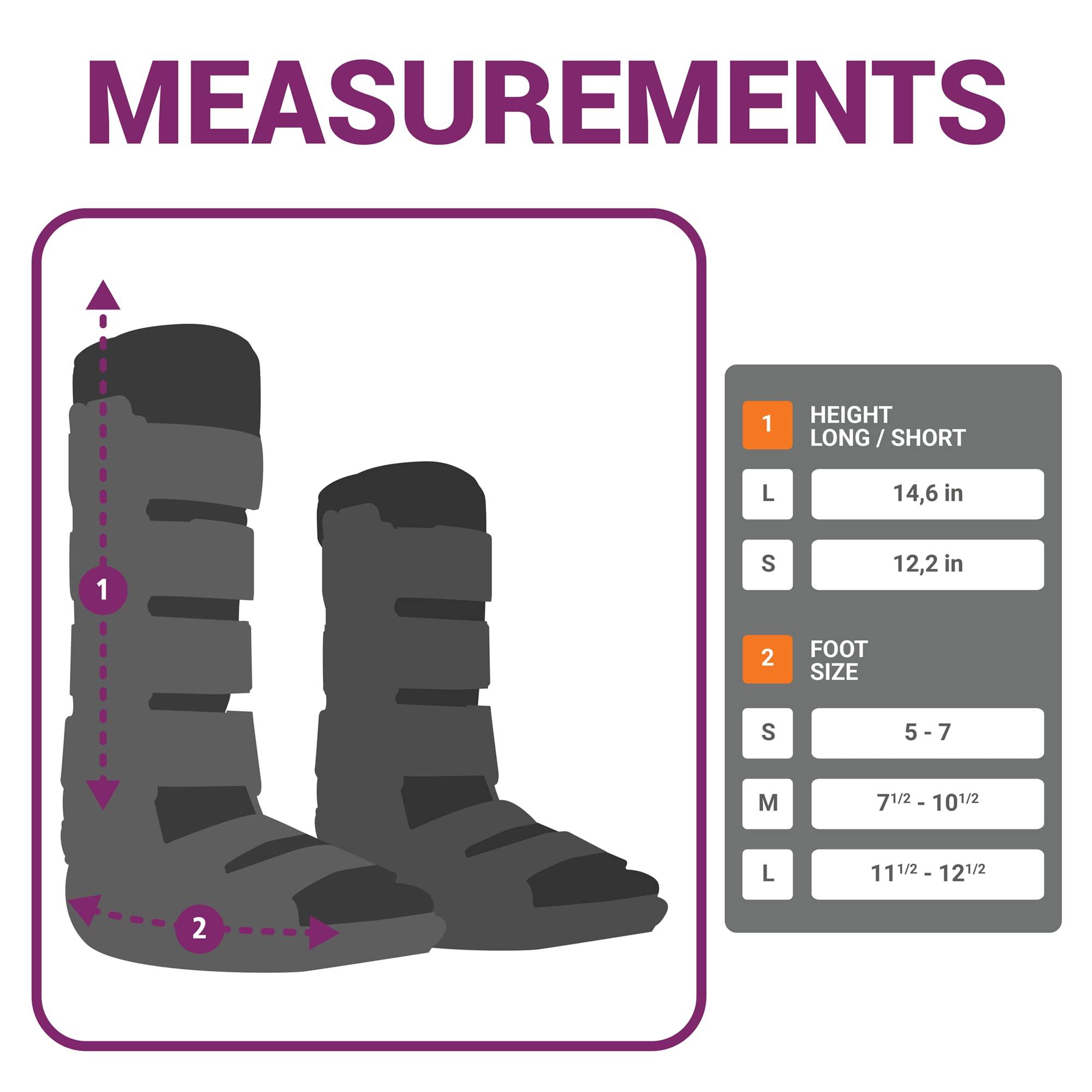 HIDROLIGHT HIDROLIGHT - Short Immobilizing Boot - Walking Boot for Broken Foot, Ankle Brace for Men & Women, Fracture Boot, Ankle Support Stabilizer, Medical Supplies - Fits Left and Right - Black, S