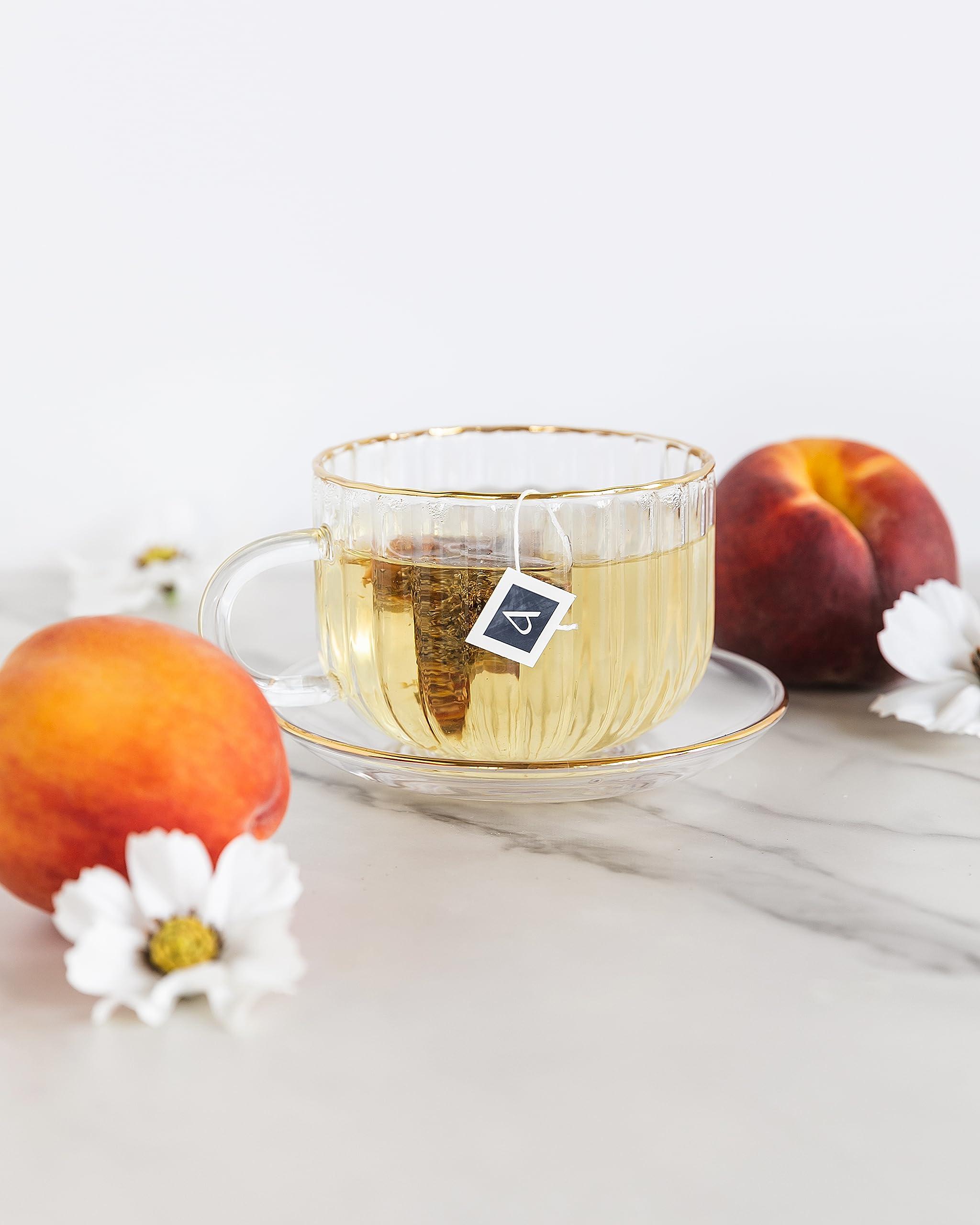 Arbata Arbata Serenity Peach Tea, 12 Pyramid Tea Bags Decaf Herbal Tea, Artisinal Naturally Flavored Caffeine Free Tea with Notes of Citrus, Apple, Pineapple