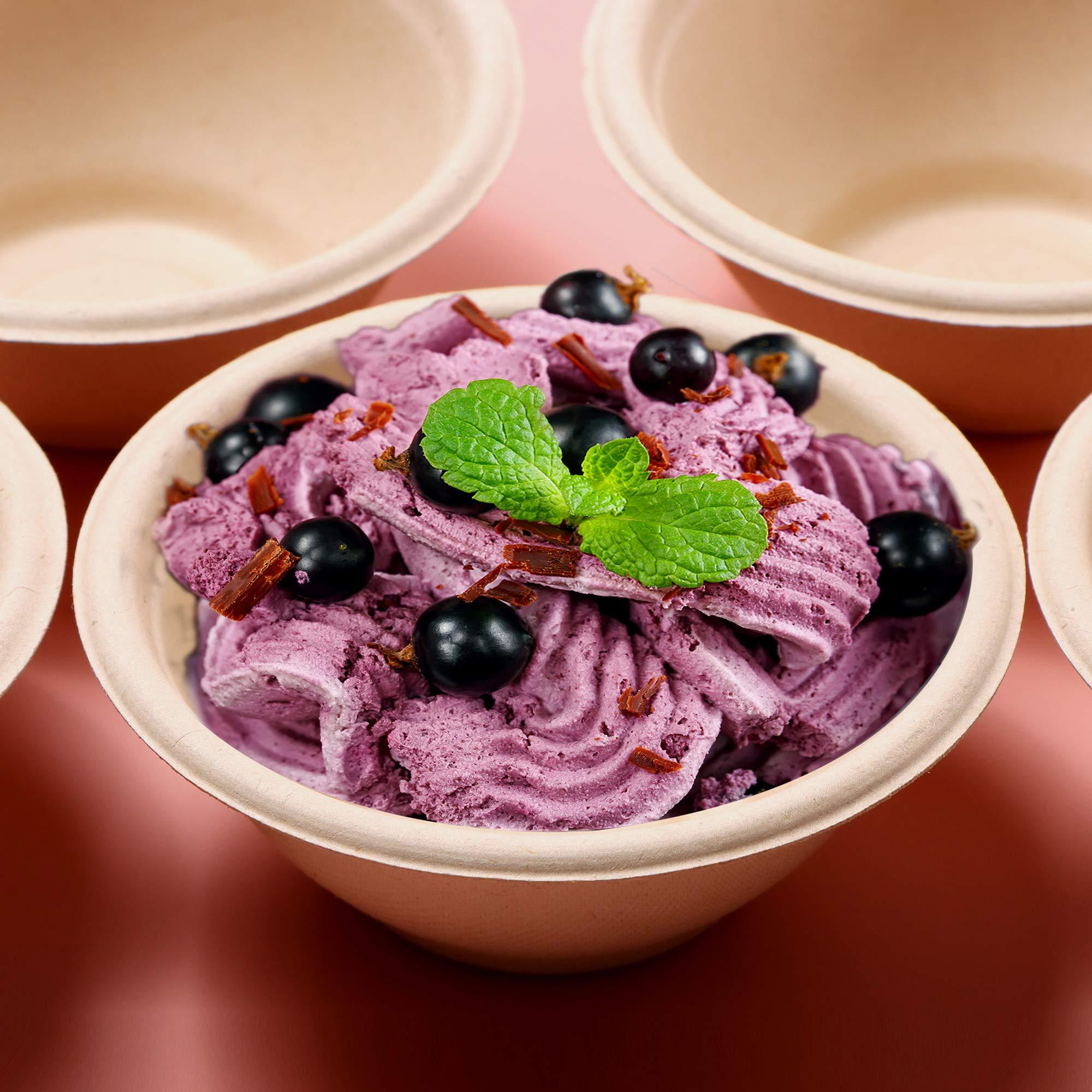 Homeyful Homeyful Disposable Paper Bowls - 100pack 8oz Compostable Paper Bowls- For Condiments, Ice Cream, Chili, Dessert and Chip Dips- Made of Natural Sugarcane Bagasse