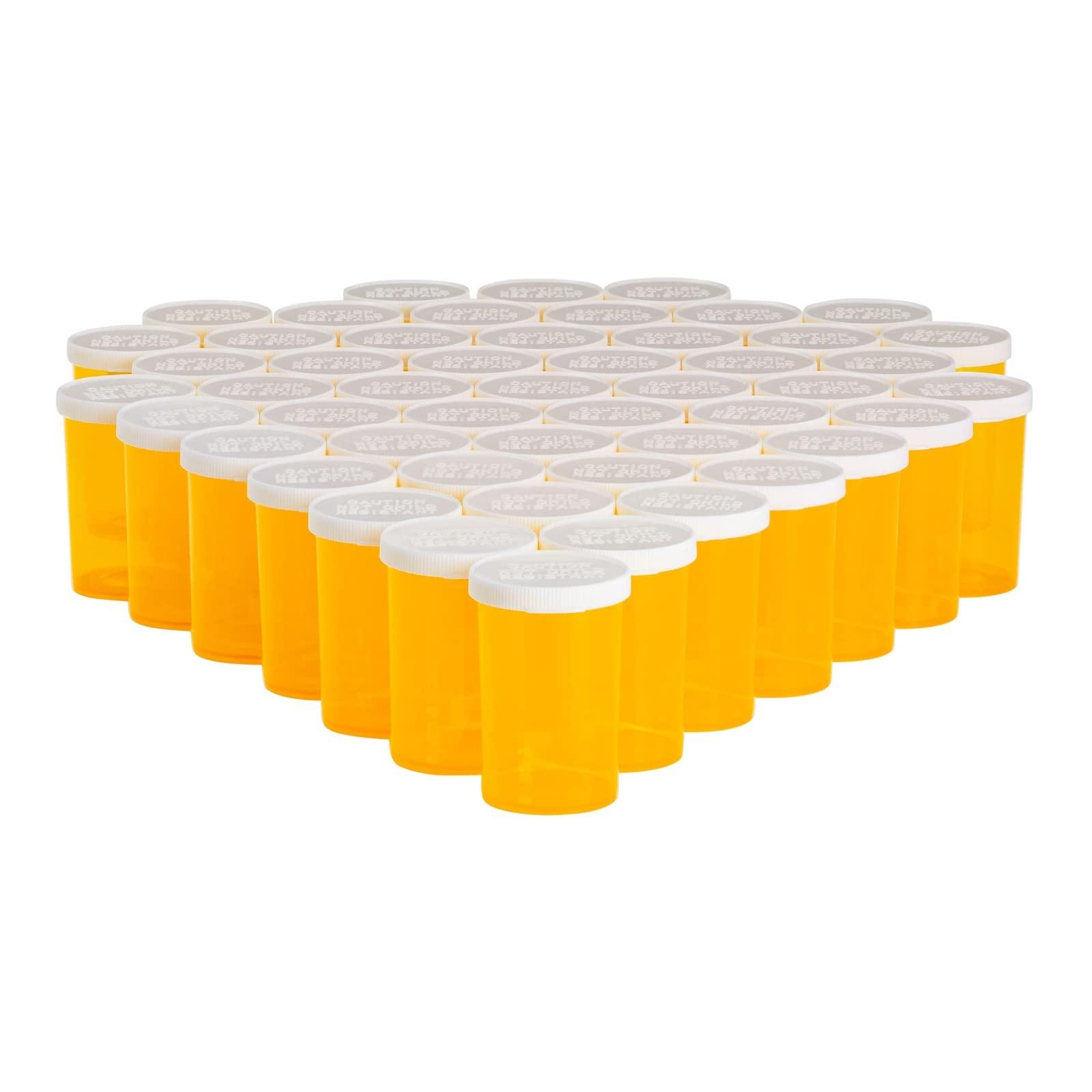Juvale Juvale 50 Pack Empty Pill Bottles with Caps for Prescription Medication, 20-Dram Plastic Medicine Containers (Orange)