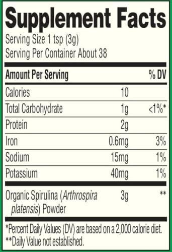 365 by Whole Foods Market 365 by Whole Foods Market, Organic Spirulina Superfood Powder, 4 Ounce