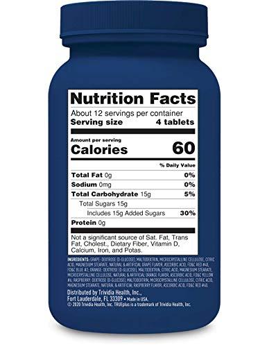 TRUEplus TRUEplus Glucose Tablets, Assorted Flavor (Grape, Raspberry, Orange) - 50ct Bottle (1)