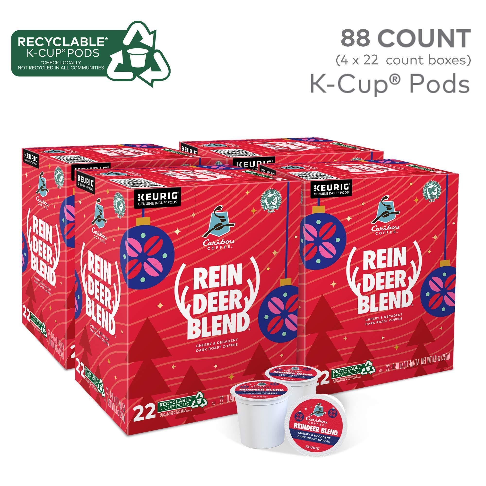 Caribou Coffee Caribou Coffee Reindeer Blend, Single-Serve Keurig K-Cup Pods, Dark Roast Coffee Pods, 88 Count