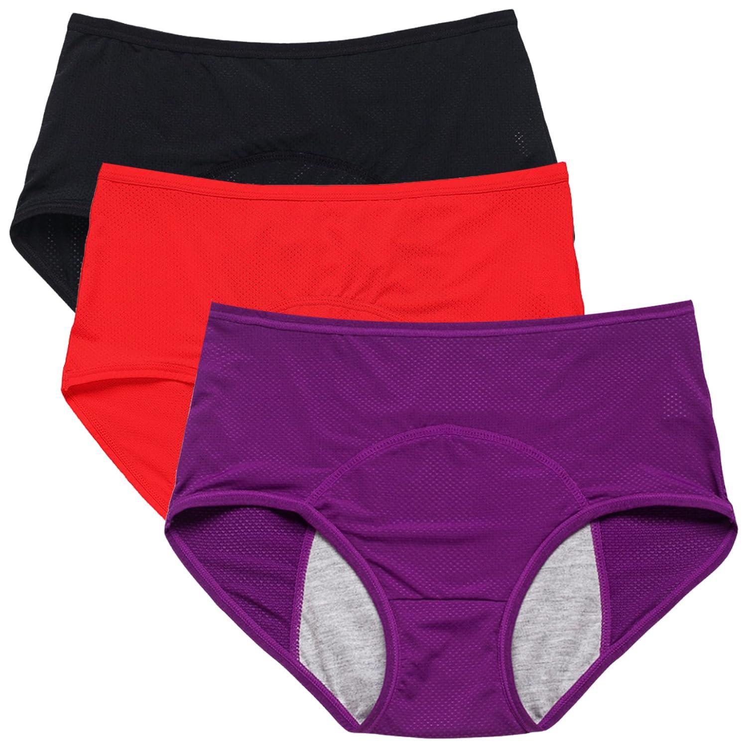 ASSOYEZ ASSOYEZ 2024 Upgrade Leakproof Ladies Underwear, Incontinence Underwear for Women, Leak Proof Panties for Women Over 60 (3Pcs-c,S)