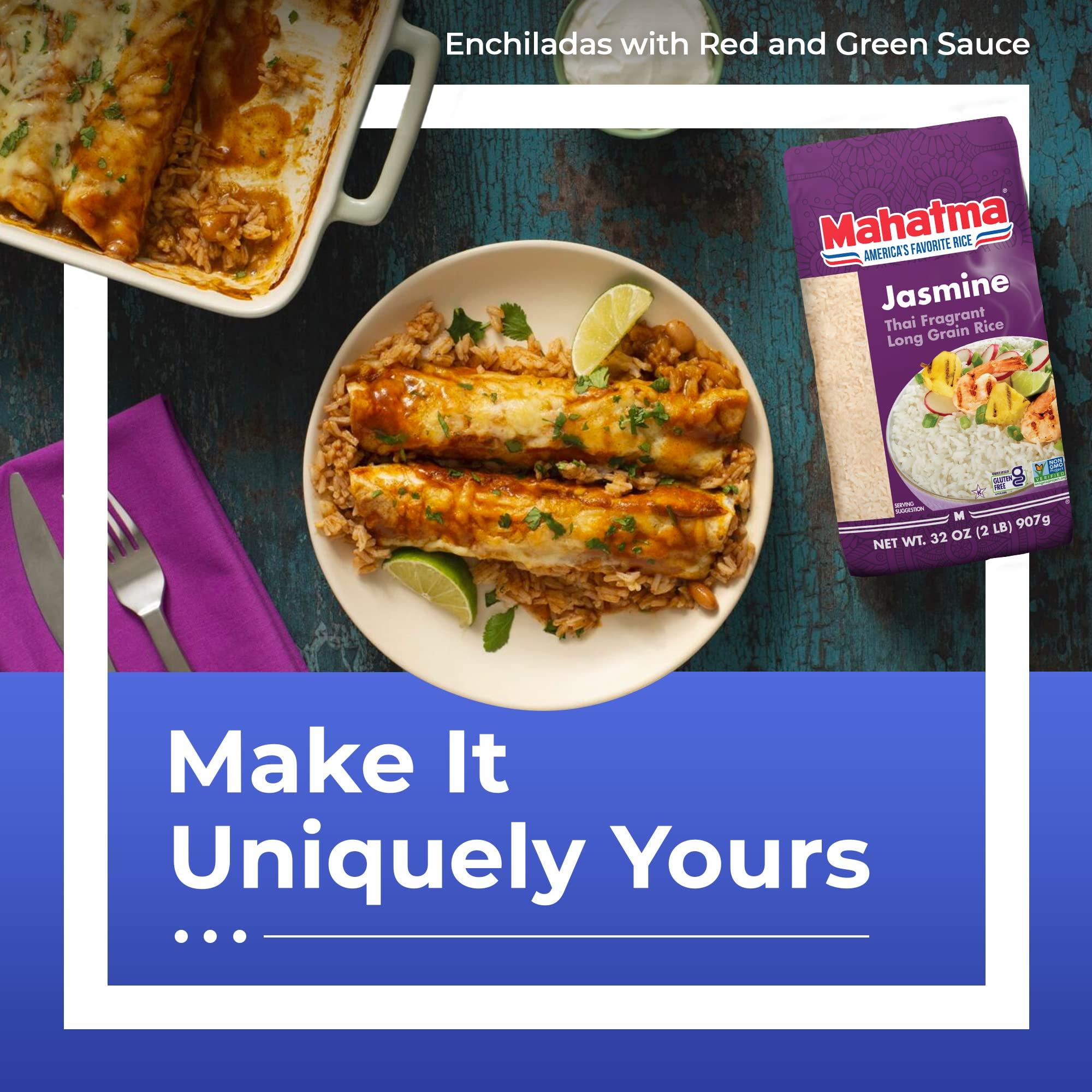 Mahatma Mahatma Jasmine Rice, 32-Ounce Bag of Rice, Thai, Indian, or Cambodian Fragrant Flavored Rice, Stovetop or Microwave Rice