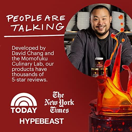 MOMOFUKU Momofuku Extra Spicy Chili Crunch by David Chang, (5.3 Ounces), Oil with Crunchy Garlic and Shallots, Crisp for Cooking as Sauce or Topping