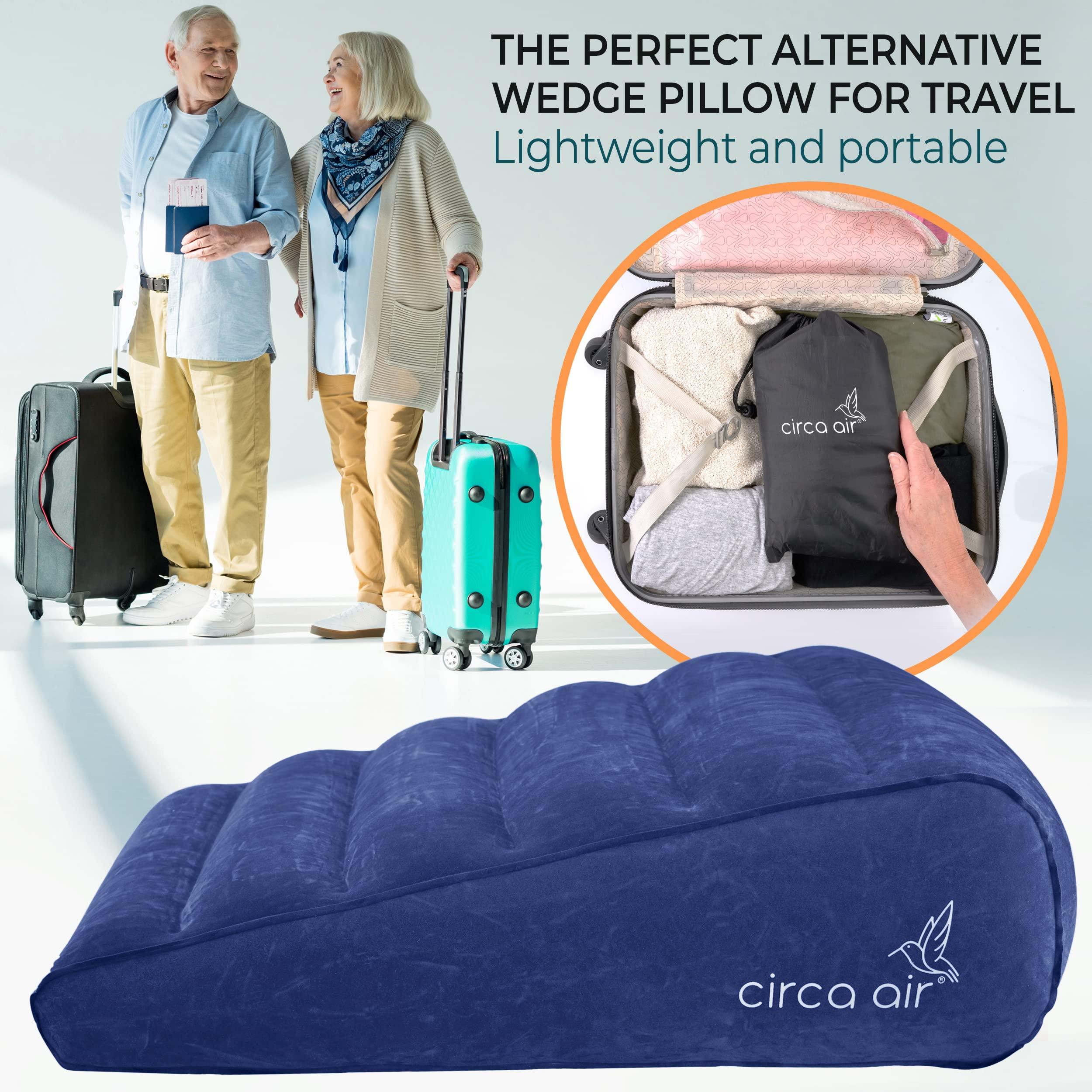 Circa Air Circa Air Inflatable Wedge Pillow for Travel Wedge Pillow for Sleeping, Extra Wide 27" Triangle Sit Up Pillows for After Surgery, Sleep Wedges for Acid Reflux or Snoring, Incline Pillow for GERD