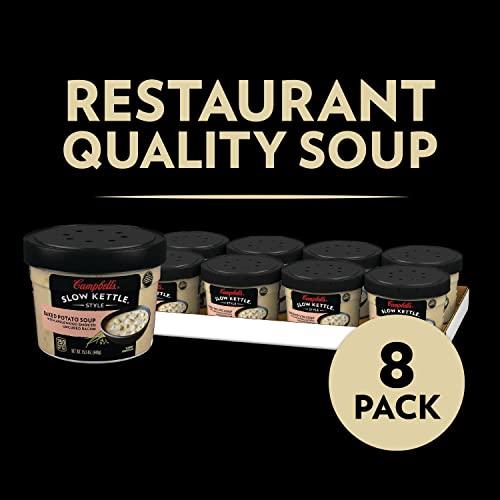 Campbell's Slow Kettle Campbell's Slow Kettle Style Baked Potato Soup with Applewood Smoked Uncured Bacon, 15.5 OZ Microwavable Bowl (Pack of 8)