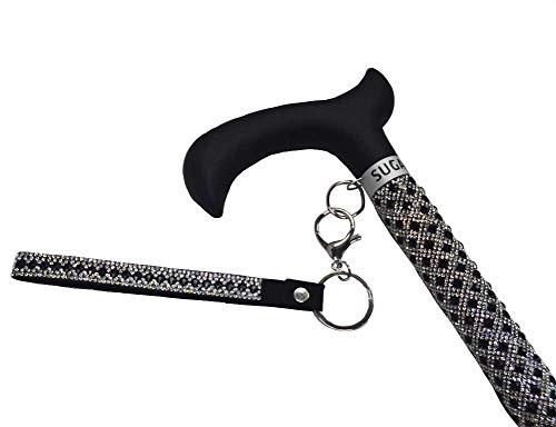 Jacqueline Kent Jacqueline Kent Sugar Cane - Adjustable Cane - Silver & Black