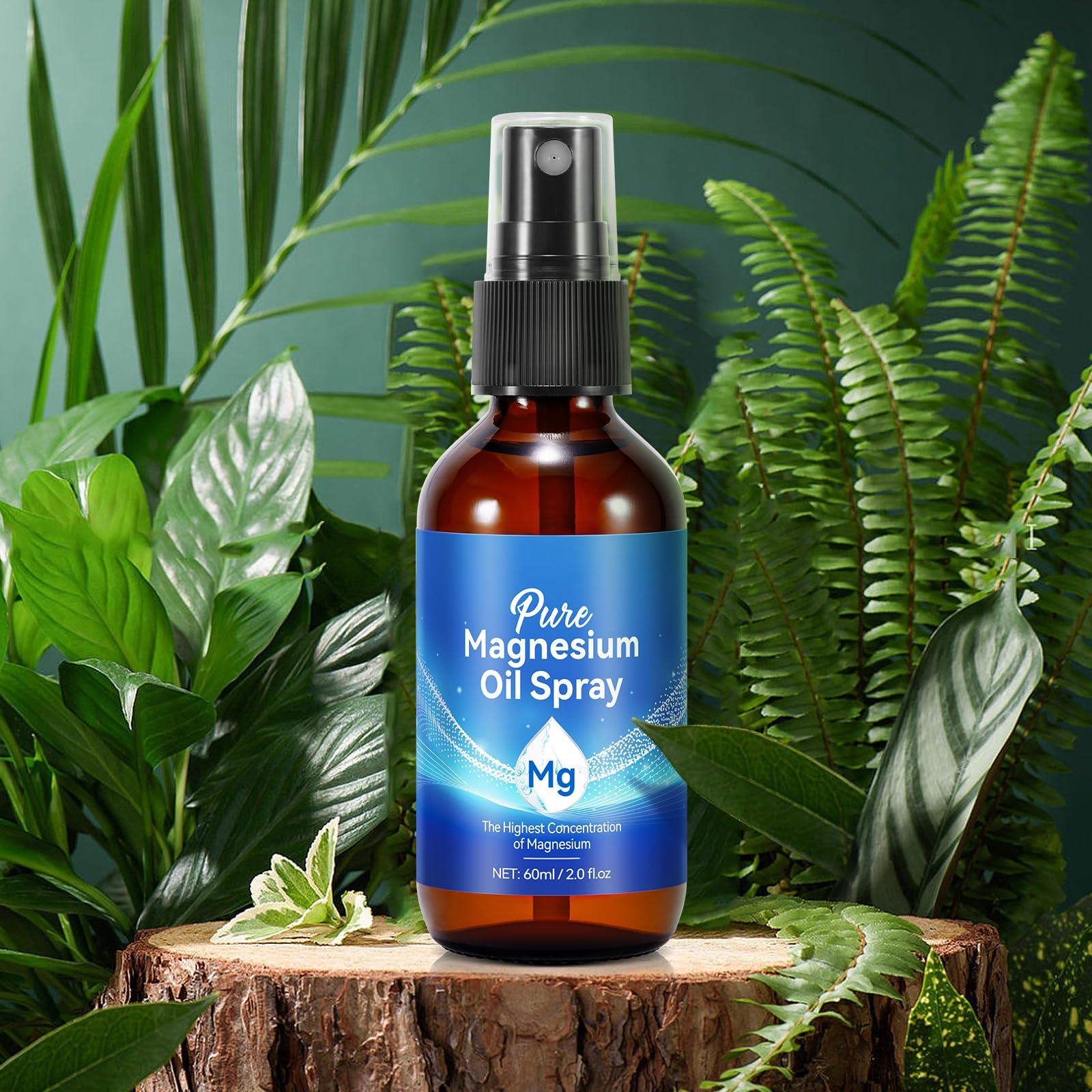 HELTURE Magnesium Oil Spray, 100% Natural Magnesium Spray for Feet (17.5mg Magnesium in Each Spray) 2 Oz, Made with Concentrated Pure Magnesium Chloride Oil - Topical Magnesium Spray, Easy to Use