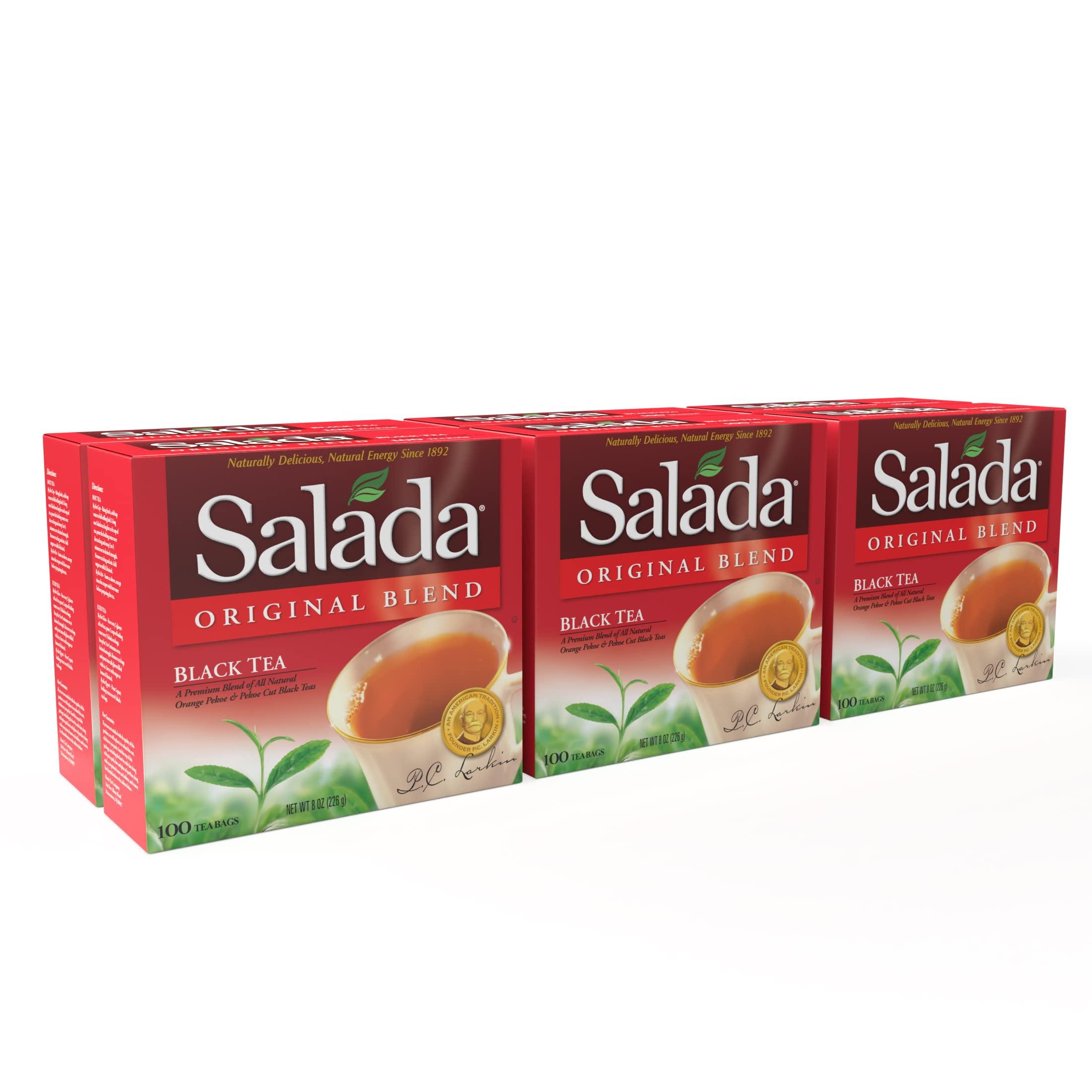 Salada Salada Black Tea Blended Bold Strong Black Tea with 100 Tea Bags Per Box (Pack of 6) Contains Caffeine Brew Hot Naturally Flavored Rich in Antioxidants Original Blend Tea