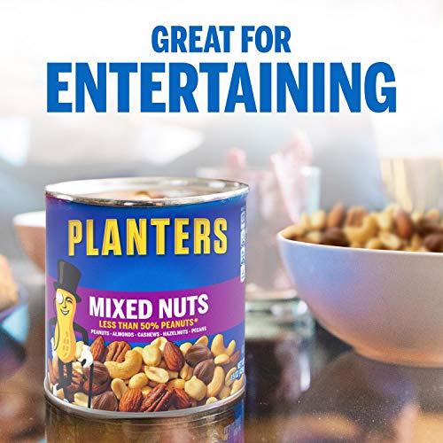 Planters Planters Mixed Nuts Less Than 50% Peanuts with Peanuts (Almonds, Cashews, Hazelnuts & Pecans, 12 ct Pack, 15 oz Canisters)