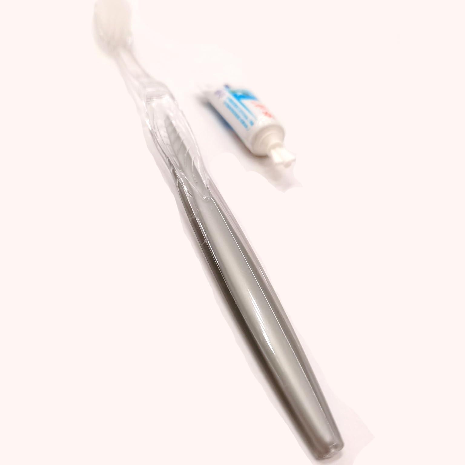 Generic Generic Manual Toothbrush Toothpaste Denture Care Kits Soft Bristle Hotel Travel Camping Hiking Hospital Portable Convient Pack of 50 (Silver)