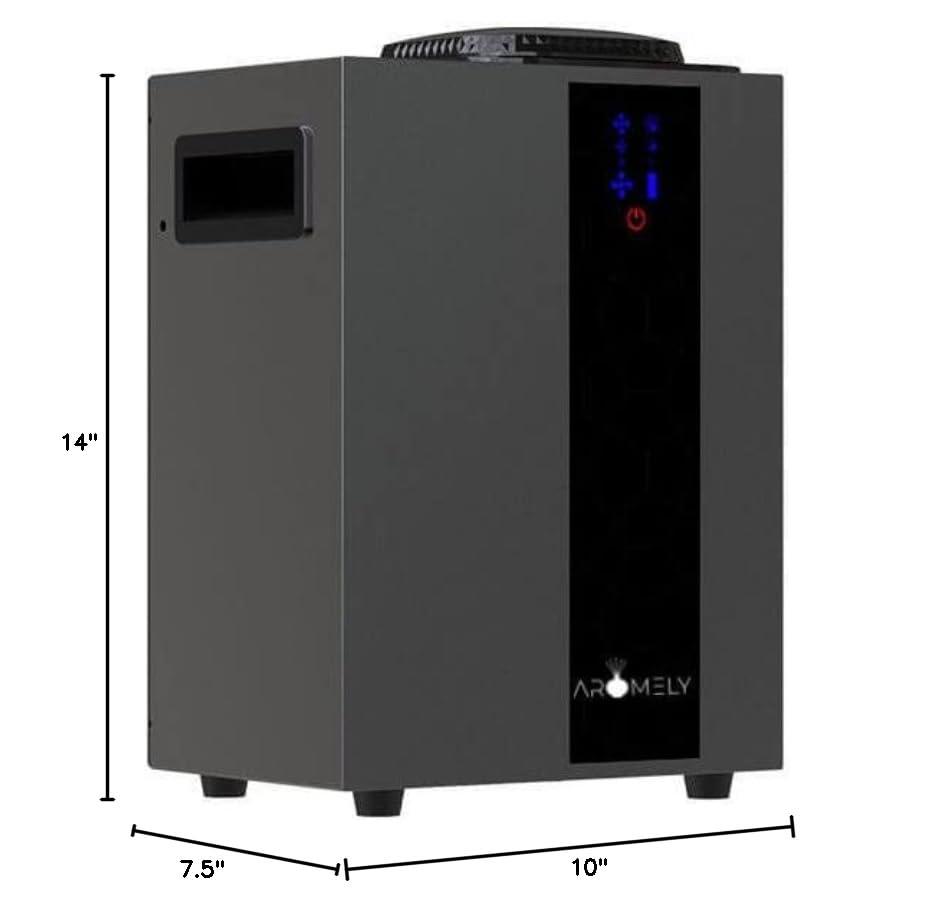 AROMELY Aromely Smart Bluetooth HVAC Scent Diffuser, Aromatherapy Nebulizing Waterless Diffuser for Home, Office, Large Room, Perfect Aroma Diffuser Up to 4,000 SQSF with Large 800ml Oil Bottle - Black