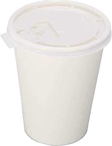 VeZee VeZee Disposable Plastic Flat Tear-Back with pinhole design Lids for White Hot Cup suitable for hot cups sized 10 oz., 16 oz & 24 oz.|150CT