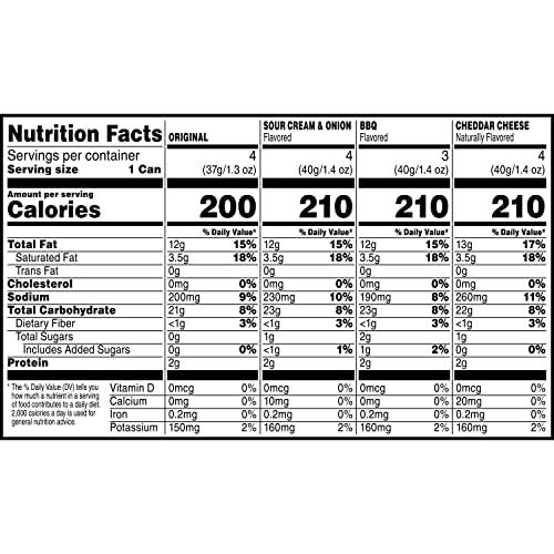 Pringles Pringles Potato Crisps Chips, Lunch Snacks, Office and Kids Snacks, Grab and Go Snack Packs, Variety Pack, 20.6oz Box (15 Cans)