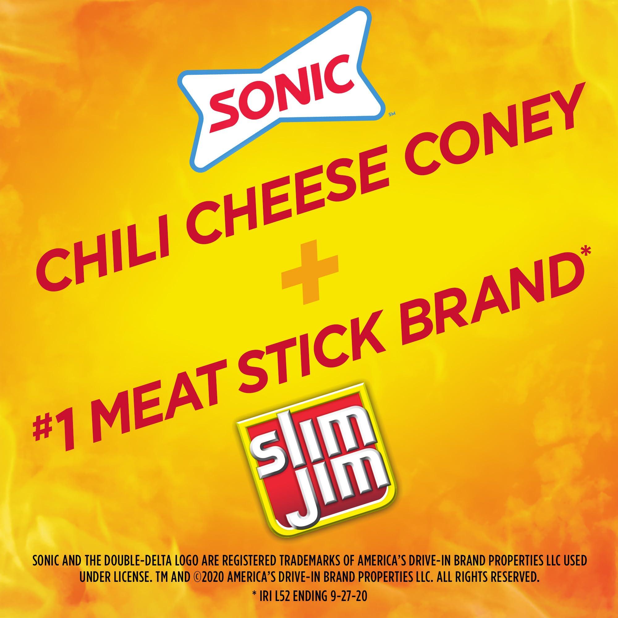 Slim Jim Slim Jim Monster Smoked Meat Sticks, Sonic Chili Cheese Coney Flavor, High Protein, 1.94 oz. (18 Count)