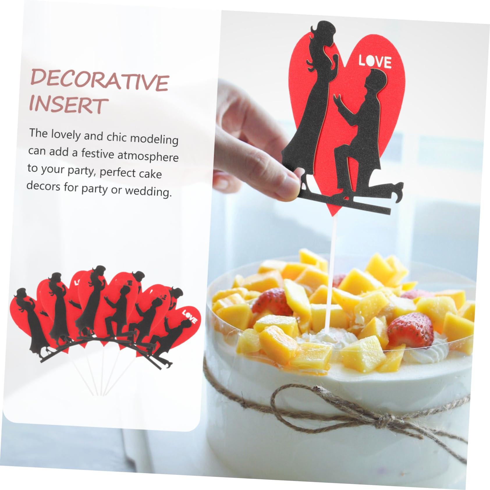 IMIKEYA IMIKEYA 66 Pcs Engagement Asl Heart Cake Topper Bride and Groom Couple Cake Picks Valentine Be Happy Love Cake Picks Wedding Cake Centerpiece Stick Funny Paper Proposal Romantic Bridegroom