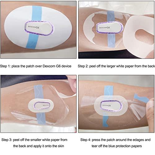 GTAGKOMMEN GTAGKOMMEN 20 Pack Dexcom G6 Adhesive Patches,Waterproof & Transparent Dexcom G6 Overpatch for 10 Days Long Stay Fixation Monitor ProtectionEasy to Use Pre-Cut Adhesive Tape