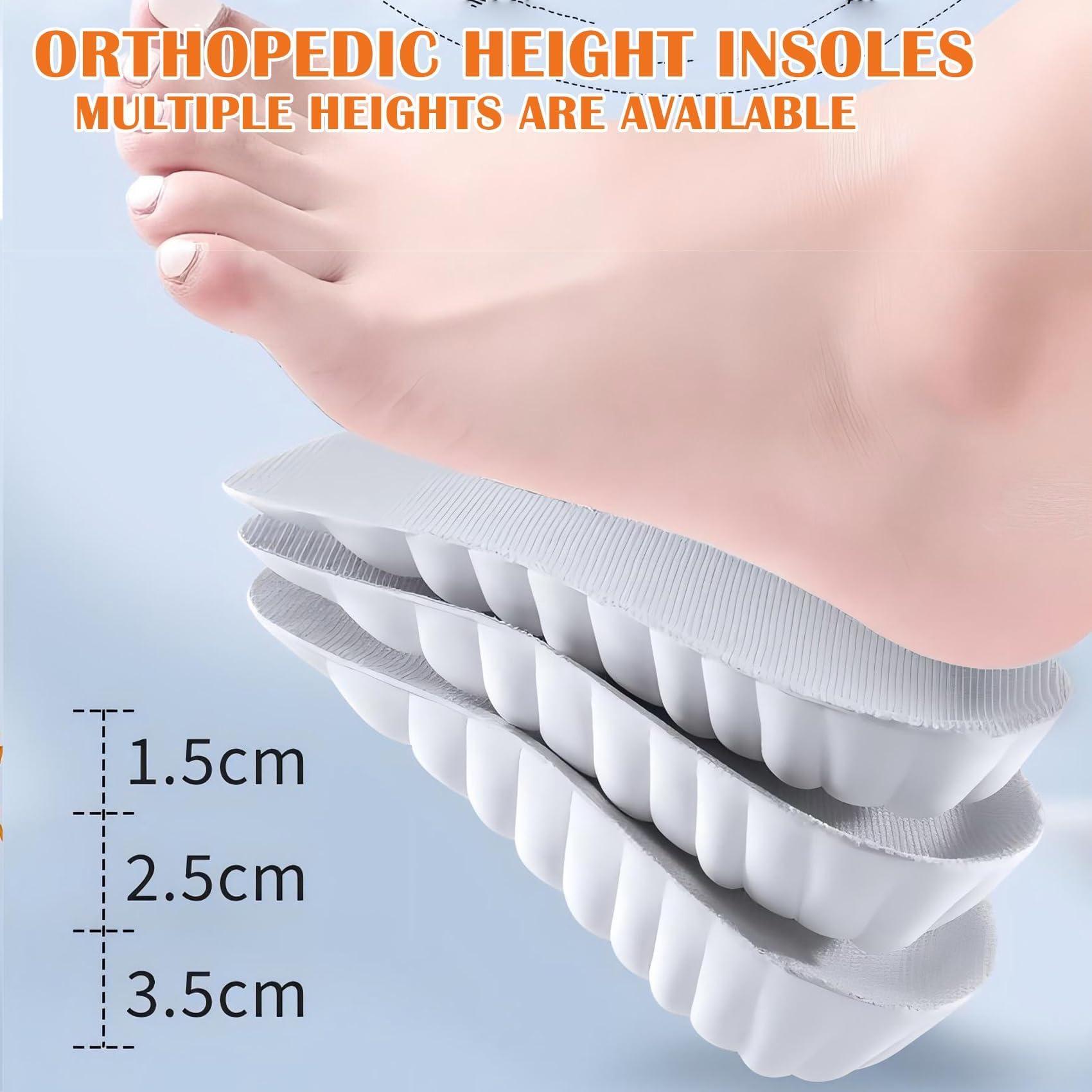 Qijiaxinxi store Highpads 2.0 - Brandone Orthopedic Highpads, Orthopedic Highpads 2.0, Brandone Height Insoles, Orthopedic Highpads 3.0 (Gray, 0.59in/1.5cm)