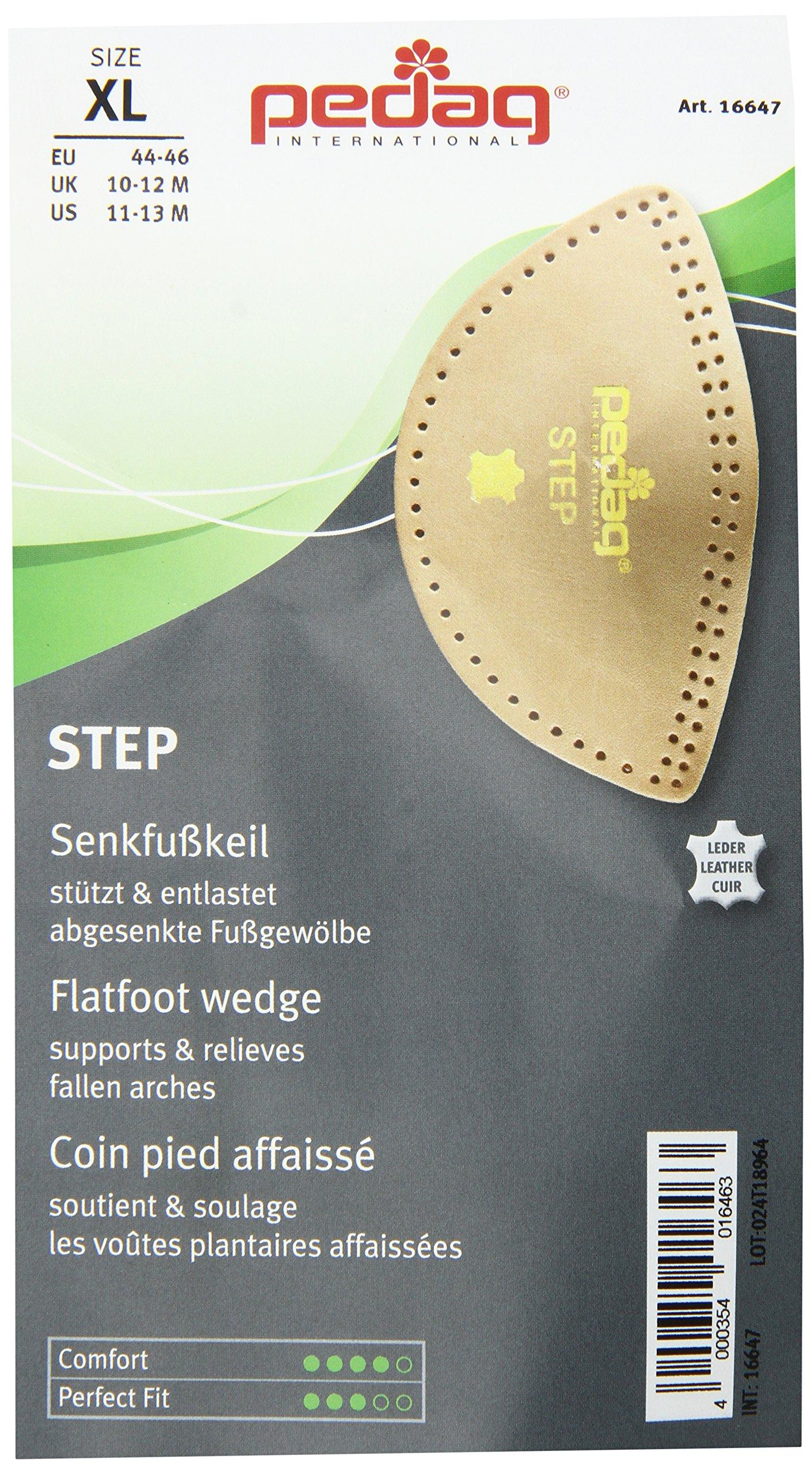 pedag pedag Step | Arch Support Inserts | Durable Foot Arch Support for Flats | Arch Pad and Inserts for Shoes | Self-Adhesive | Ideal for Comfort and Relief | Tan Leather | Extra Large