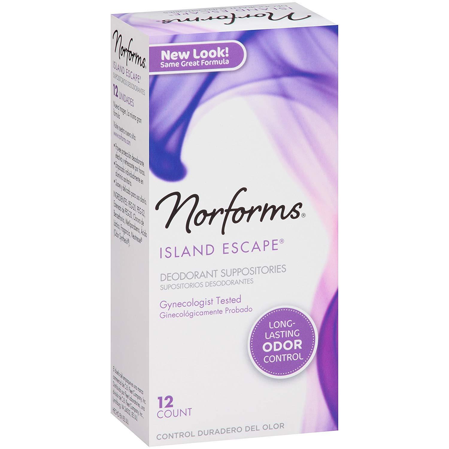 Norforms Norforms Feminine Deodorant Suppositories, Island Escape - 12 Ea (pack of 1)