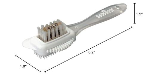 pedag Pedag Suede Shoe Cleaner Brush | German Made 4-Way Cleaning & Refreshing Brush for Suede Leather Products with Brass & Nylon Bristles | Nylon and Metal