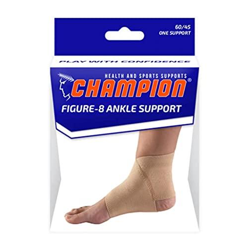 Champion Champion Figure-8 Ankle Support, Light Elastic Compression Brace, Muscle Joint Recovery, Beige, 3X-Large