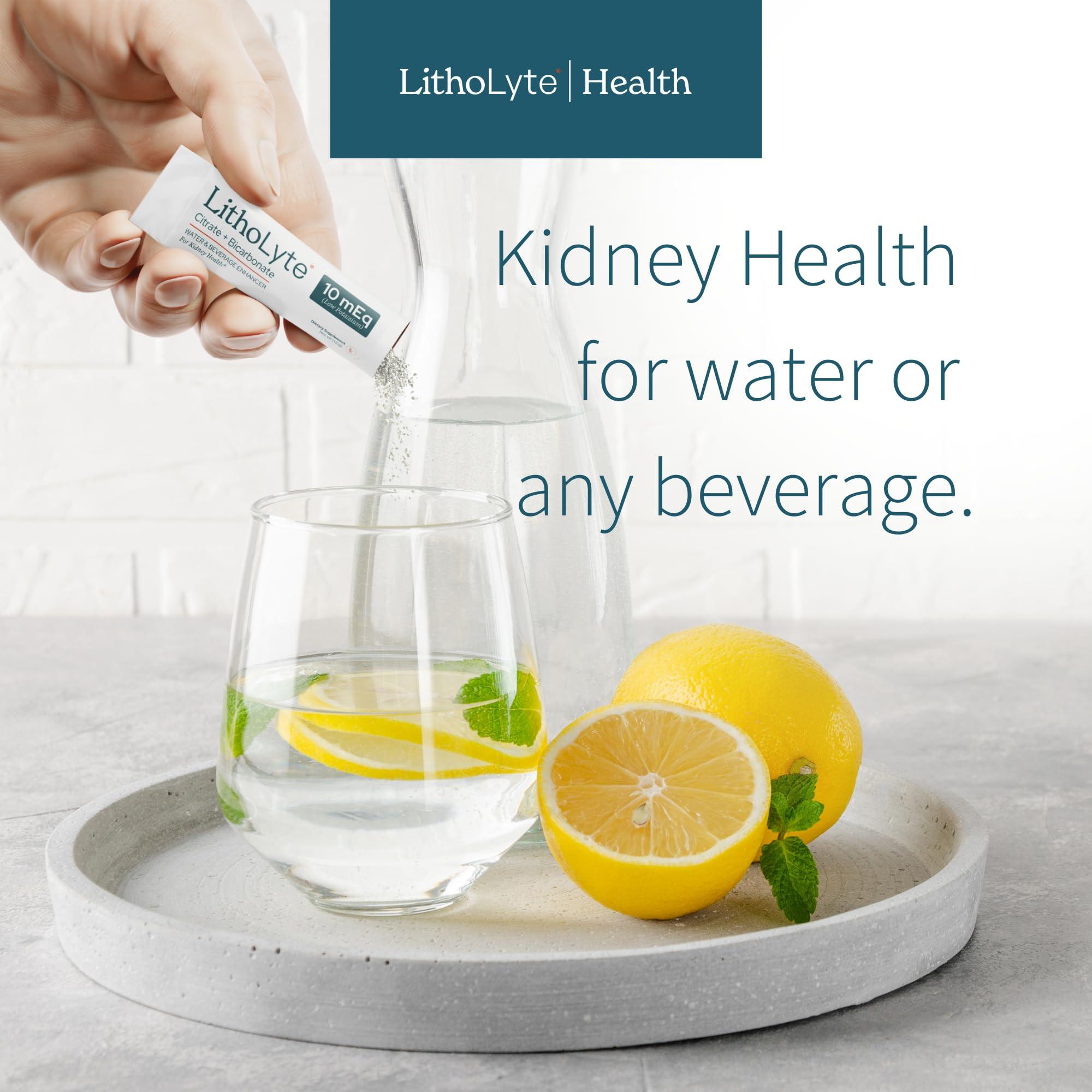 LithoLyte LithoLyte Kidney Health | Water & Beverage Enhancer 10 mEq, Developed by Urologists, 1-Pack (60 Sticks)