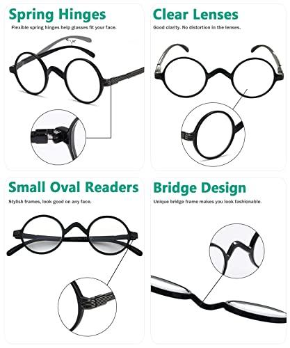 Eyekepper Eyekepper Round Reading Glasses a Little Large than Vintage Professor Oval Readers (Black,+3.75)