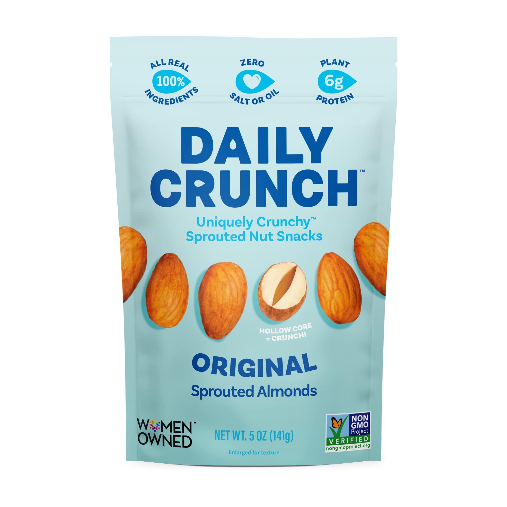 Daily Crunch Daily Crunch Sprouted Almonds - 5 Ounce Bags (Original Sprouted, Single Bag - 5 Ounces)