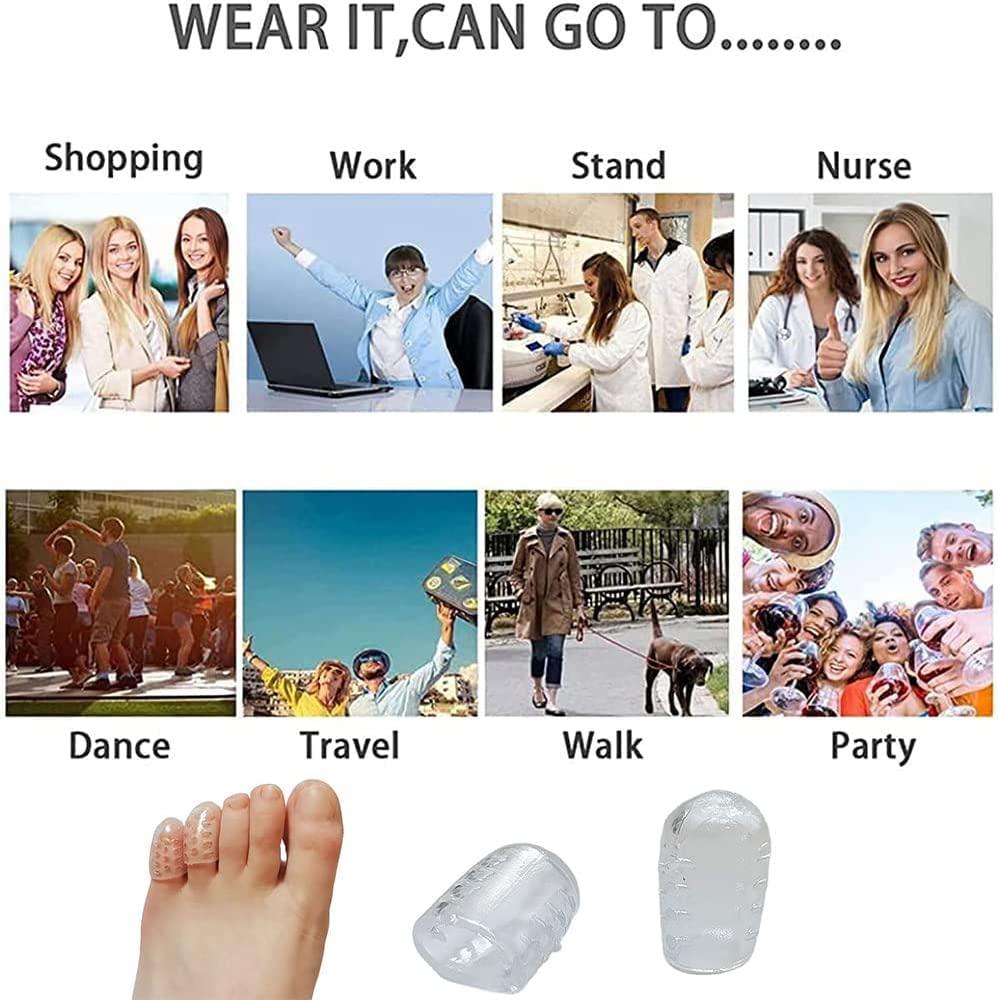 Ujicde Gel Toe Protector Caps, Little Toe Protectors, Silicone Breathable Toe Covers Sleeves for Pinky, Blisters, Corns, Hammer Toes, Friction Pain Relief, Prevent Shoe Rubbing and Friction ( Color : 10PCS ,