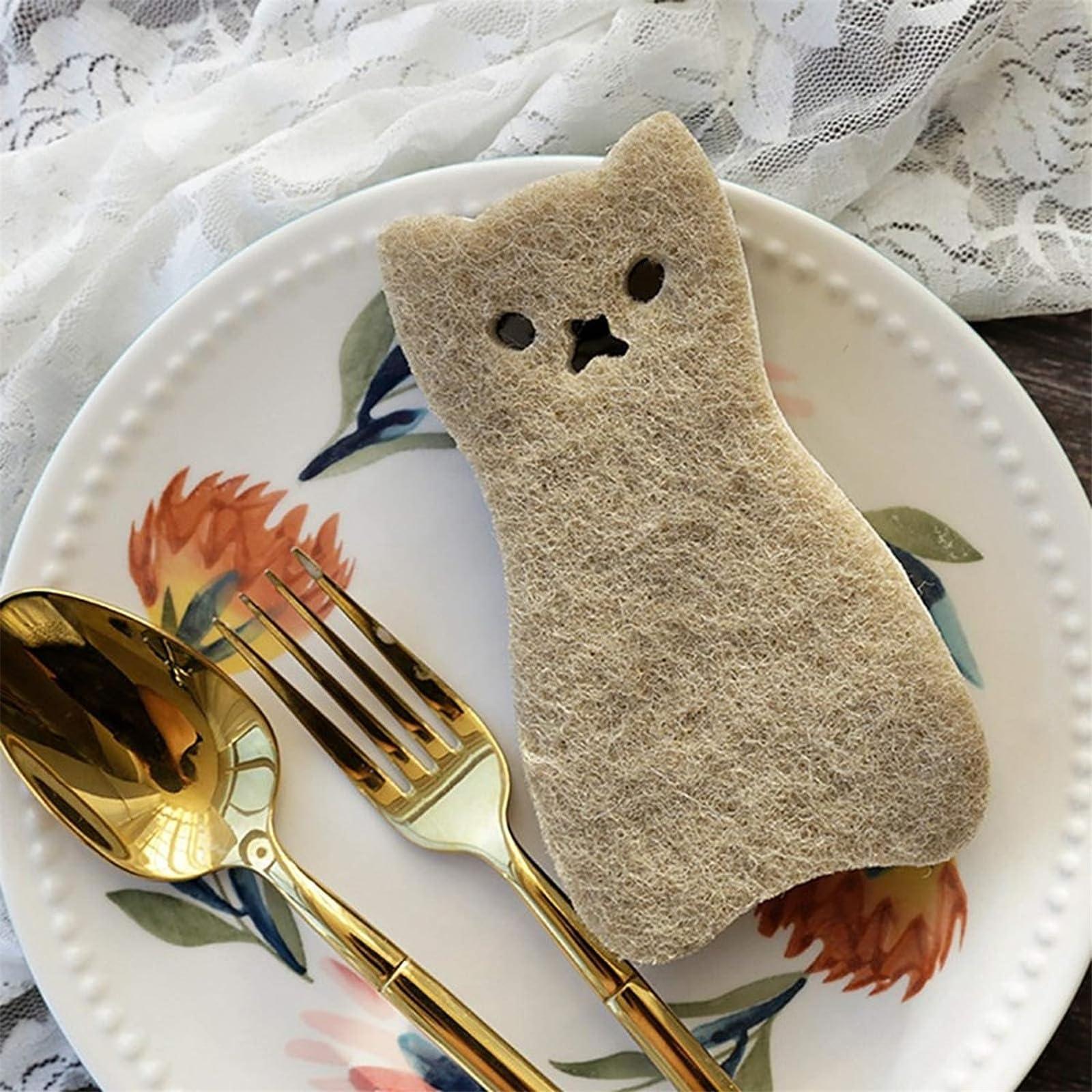 ASkinds ASkinds 8Pcs Magic Cleaning Sponge Cute Cartoon Cat Cleaning Sponge Non Scratch Dish Washing Pad Kitchen Scrubber Sponge Scouring Pad Set for Dishes Pots Pans