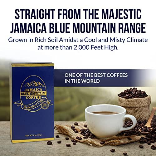Aroma Ridge Aroma Ridge Jamaica Blue Mountain Coffee Ground 8oz Gift Box - Medium Roast Fresh Roasted in USA - 100% Pure and Authentic Jamaican Gourmet Coffee with a Smooth Milk Chocolate Finish | Grade 01